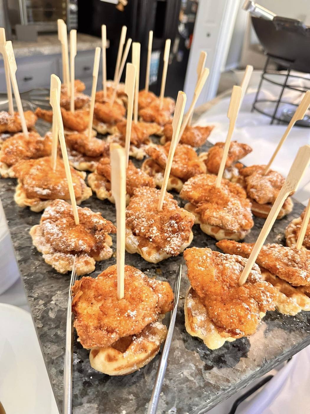 Chicken and waffle bites
